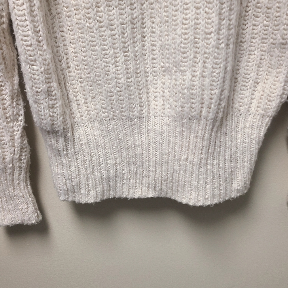Anthropologie Pilcro Joyce Wool Blend Cable Knit Sweater in Cream Size S - Picture 7 of 7